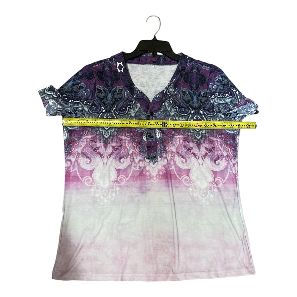 New Purple and Blue Graphic Polo T-Shirt - Picture 9 of 12